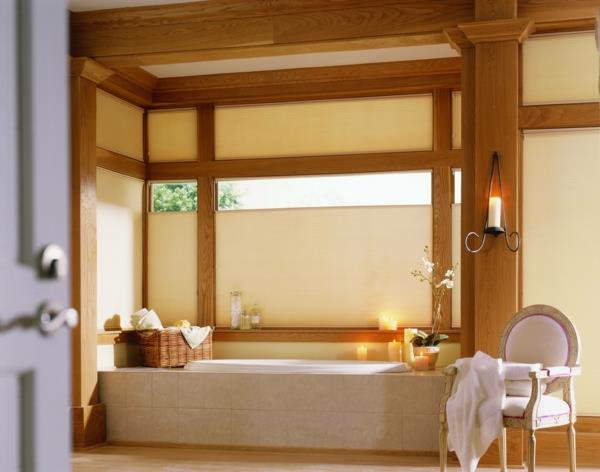 Yksityisyyden suoja kylpyhuone ikkuna aasialainen tyyli puu