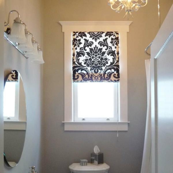 Yksityisyysnäyttö kylpyhuoneen ikkunoille mustavalkoinen kuvio