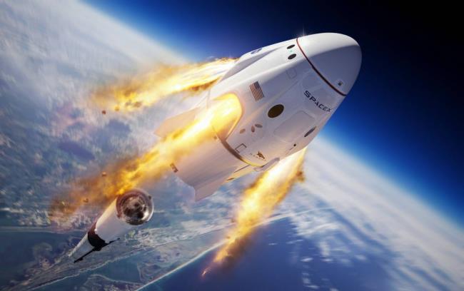 SpaceX Elon Musk Falcon 9 -raketti avaruudessa ensimmäinen miehitetty lento ISS: lle