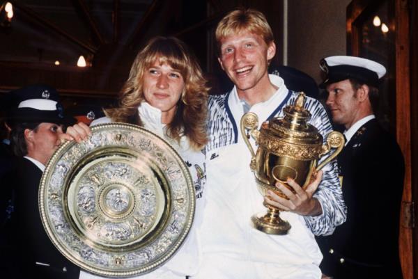 Steffi Graf täyttää 50 vuotta vuonna 1989 yhdessä Boris Beckerin kanssa Wimbledonin finaalissa