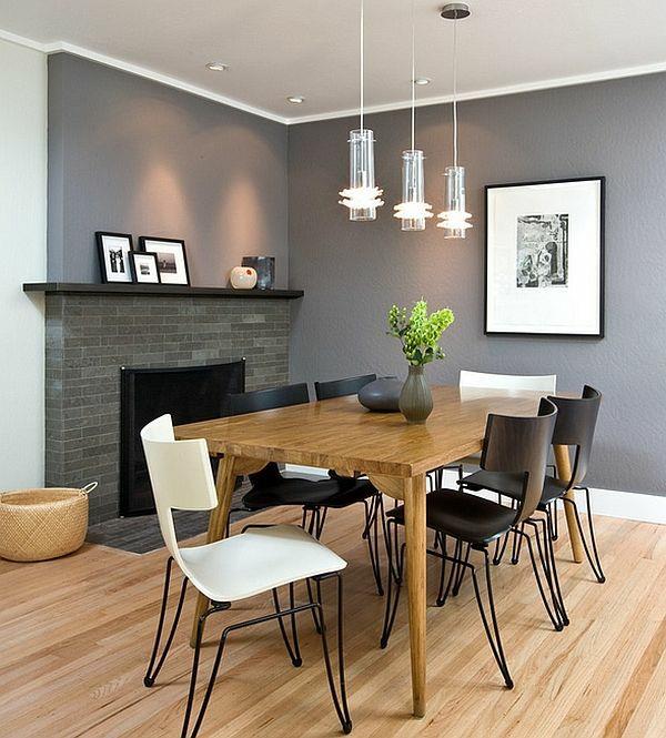 Tuolit värit ruokapöytä puu moderni harmaa seinä