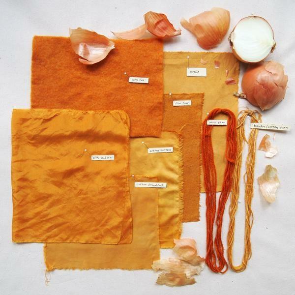 Kankaan värjäys Tekstiilivaatteiden värjäys oranssi sipulin ihon luonnollinen värjäys