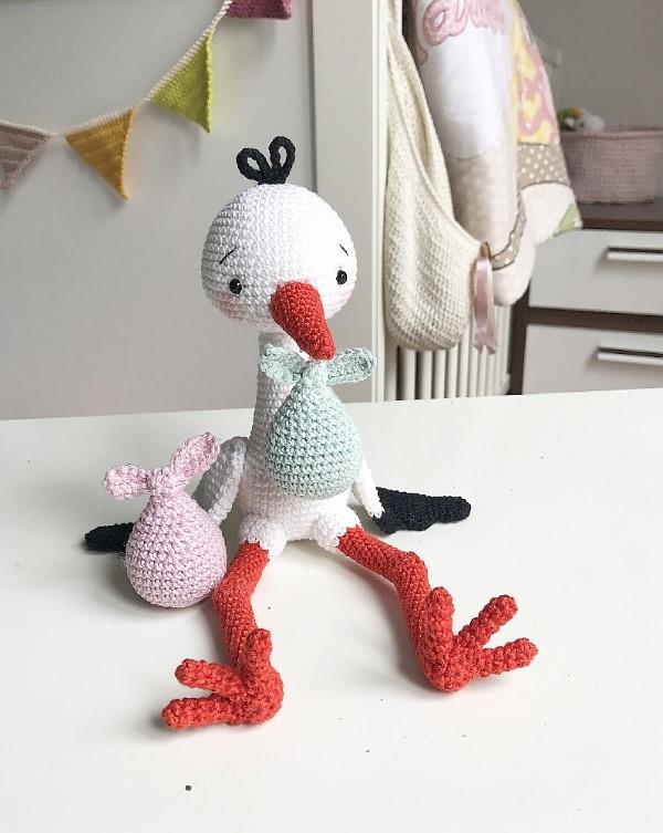 Tinker Stork - tuoreita ideoita ja ohjeita kevään amigurumi -ideoille