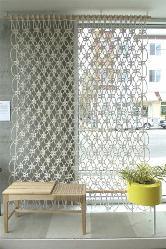 Neuleet ikkunanjakaja huone deco neulottu väliseinä
