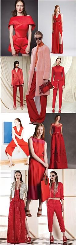 Muotoiluvinkit muodin trendit 2016 trendi väri punaiset mekot