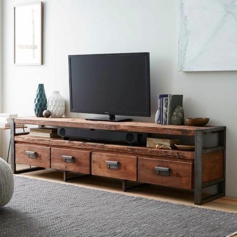 TV -seinät olohuoneen huonekalut vintage -TV -seinäjärjestelmä puukalusteet