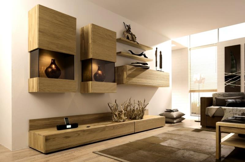 TV -seinäjärjestelmä puu maalaismainen olohuoneen huonekalut sohvapöytä