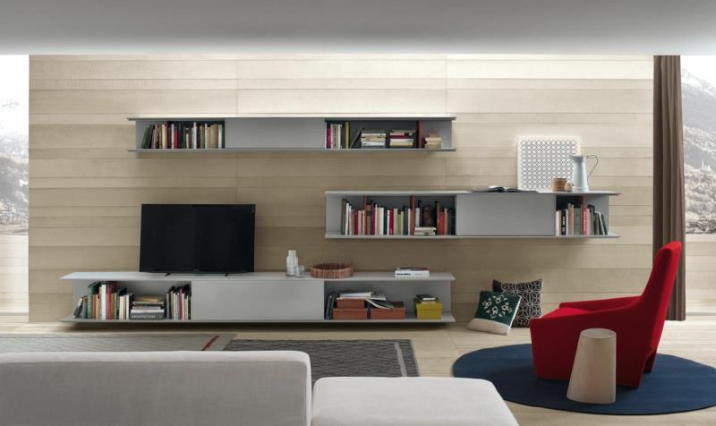 TV -seinäjärjestelmä nykyaikaiset kirjahyllyt olohuoneen kalusteet TV -seinät