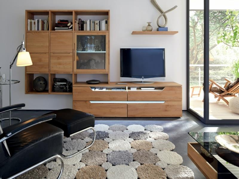 TV -seinäjärjestelmä moderni puiset seinähyllyt olohuoneen kalusteet TV -seinät