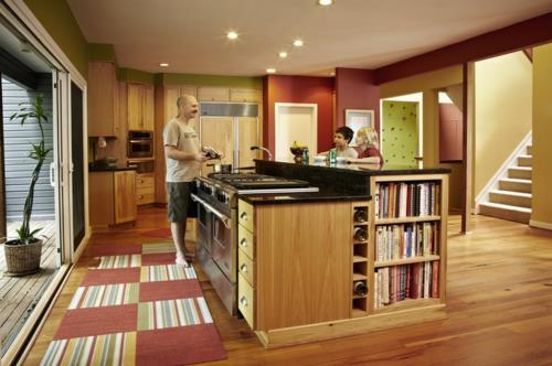 Mattolaattojen tyyli järjestää keittiön ruokasalin portaat