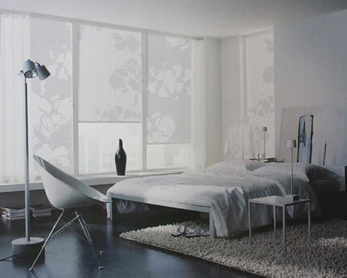 Tekstiilisuunnittelu erittäin hienovaraisia ​​kuvioita makuuhuoneessa