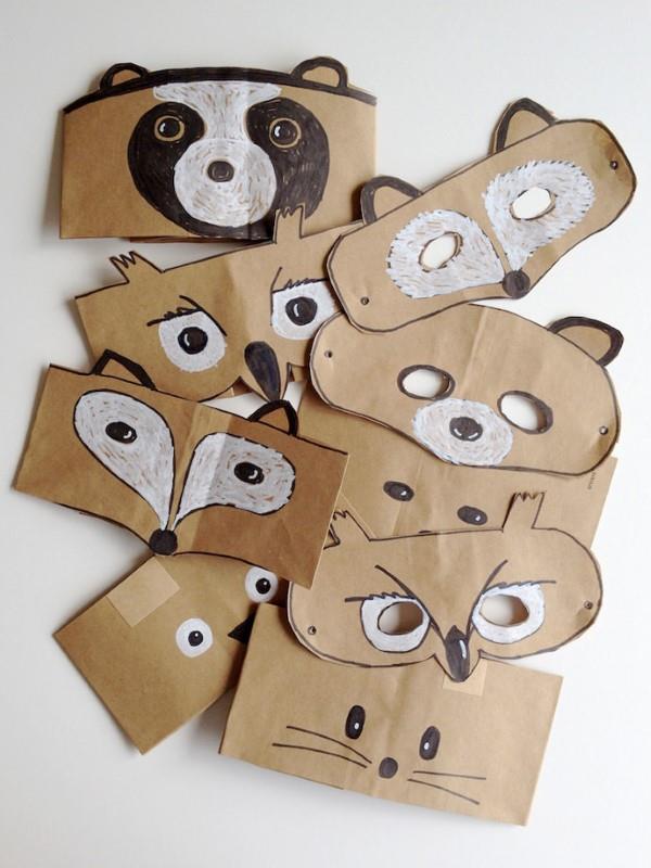 Tee lasten naamioita Mardi Grasille - luovia ideoita ja yksinkertaisia ​​ohjeita yksinkertaiset naamarit ruskeaa paperia