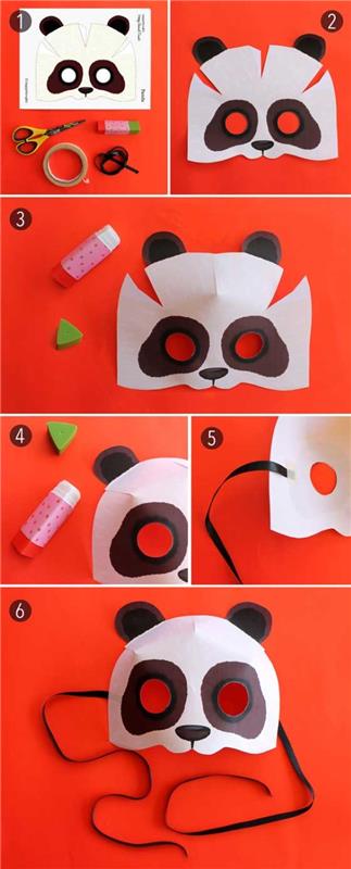 Tee lasten naamioita karnevaaleille - luovia ideoita ja yksinkertaisia ​​ohjeita panda -asun tekemiseen