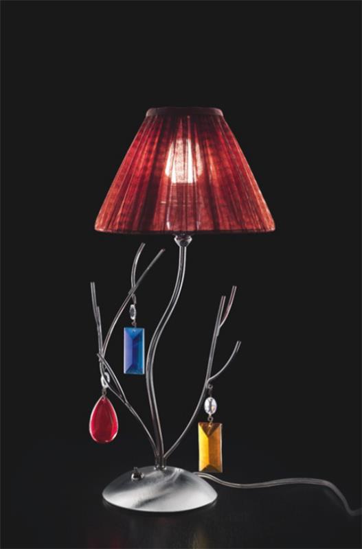 Pöytävalaisimet hieno, mielikuvituksellisesti suunniteltu, todellinen ainutlaatuinen, viininpunainen lampunvarjostin, värikkäitä jalokiviä
