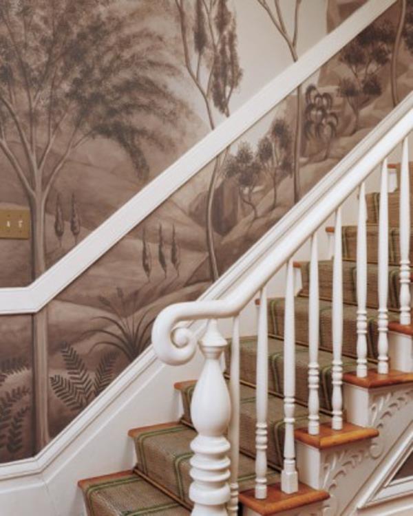 Upea seinäsuunnittelu värisillä seinänmaalausideoilla portaat