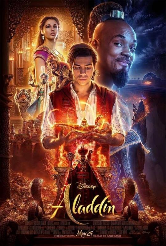 Top 15 tulevia kesäelokuvia Aladdin Disgney -juliste