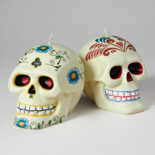 Kallo koristelu Halloween -kynttilöille erikoinen kukkakuvio