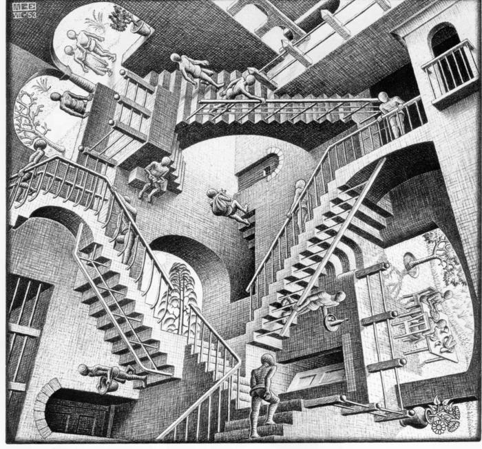 Unen tulkinta M C Escherin graafinen suunnittelu