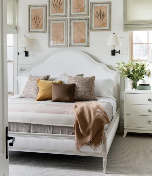 Trendivärit 2018 valkoinen makuuhuone piristää ruskeita sävyjä lämmin kultainen rauhoittava beige