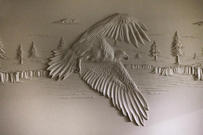 Kipsilevyrakentaja Bernie Mitchell 3D -seinäkoristeideoita kipsilevy -kotka