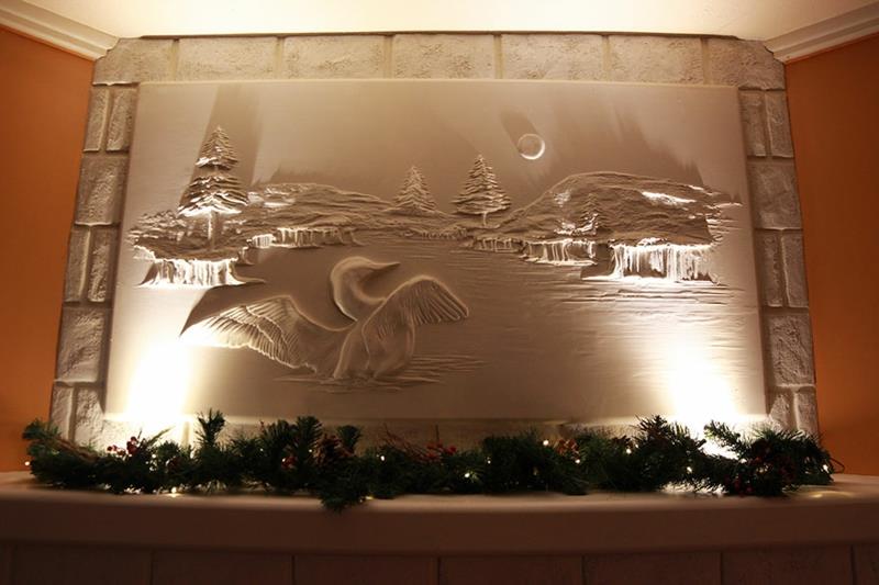 Kipsilevy Bernie Mitchell 3D -seinäkoristeideat Kipsilevy Savupiipun koristelu Joulu