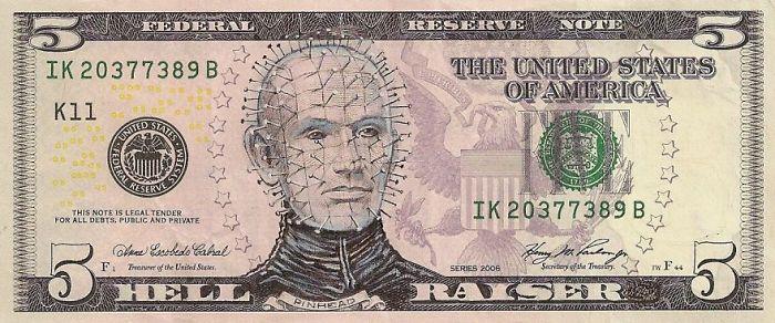 Yhdysvaltain dollarin setelit dollarin setelit viisi dollaria