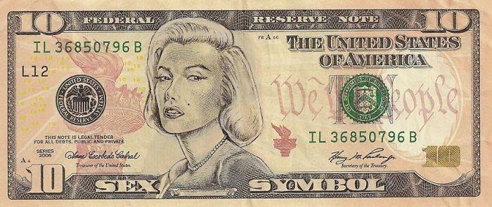 Yhdysvaltain dollarin setelit dollarin setelit merilyn monroe kasvot