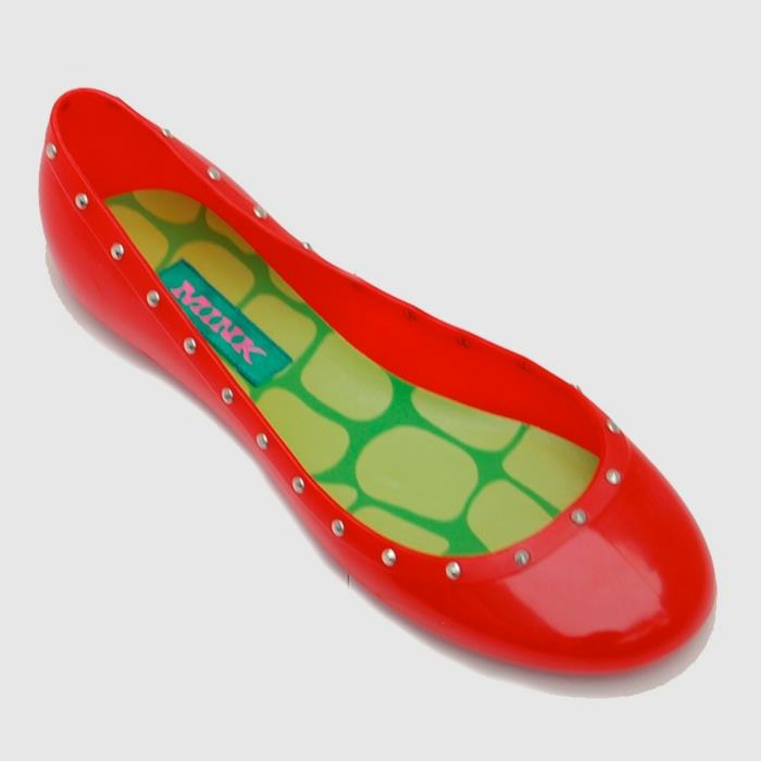 Vegaani kengät Rebecca Mink suunnittelijakengät ballerinat punainen