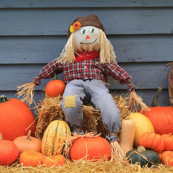 Tinker variksenpelätin-Halloween- ja syksyn koristelu-tee-se-itse-variksenpelätin koristelu kurpitsan olkia