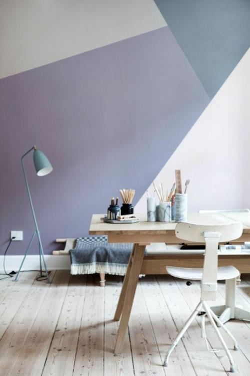 violetit sävyt kuvioideat seinäkoriste geometriset muodot