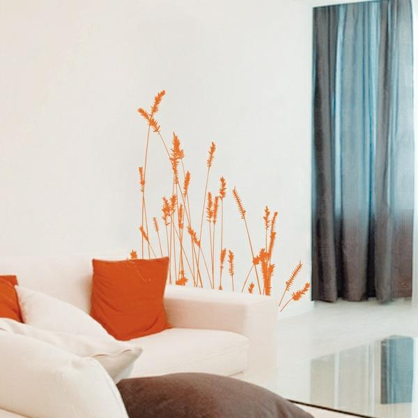 Seinä tarrat ja seinätarrat makuuhuone oranssi kukka