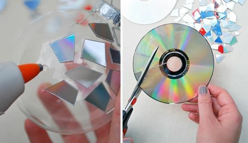 Tee joulukoristeita itse kuusipallo diskoball cd