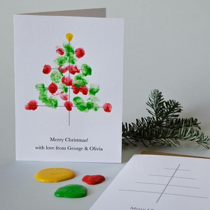 Tinker joulukortit itse diy ideoita kolmen värin yksinkertainen malli