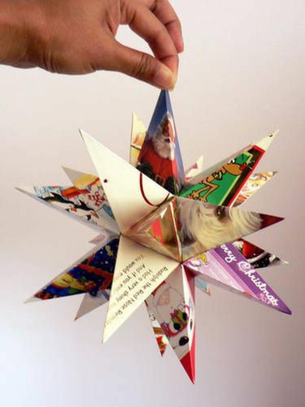 Joulutähti koristelu palapelit lapsille paperista