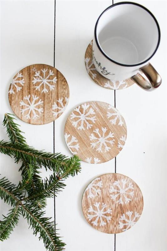 Tinker talvikoristeet joulumuki lasinalusella lumihiutale koristelu puu