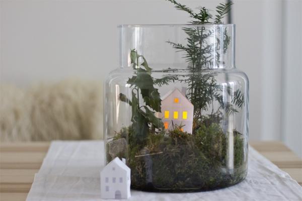 Röyhkeä talvimaisema - Jouluideoita, fantastisen yksinkertaisia ​​ohjeita ja vinkkejä maisemasammasta lasissa