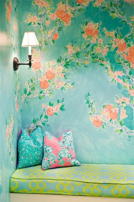Seinien koti -ideoita hämmästyttäviin seinäkoristeisiin raikkailla väreillä
