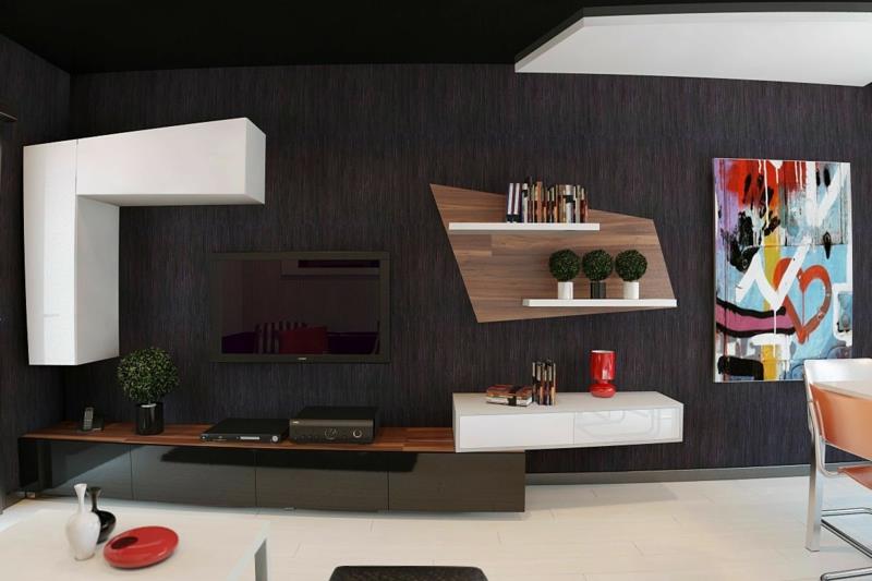 Olohuoneen seinä moderni seinähylly olohuoneen huonekalut TV -seinät