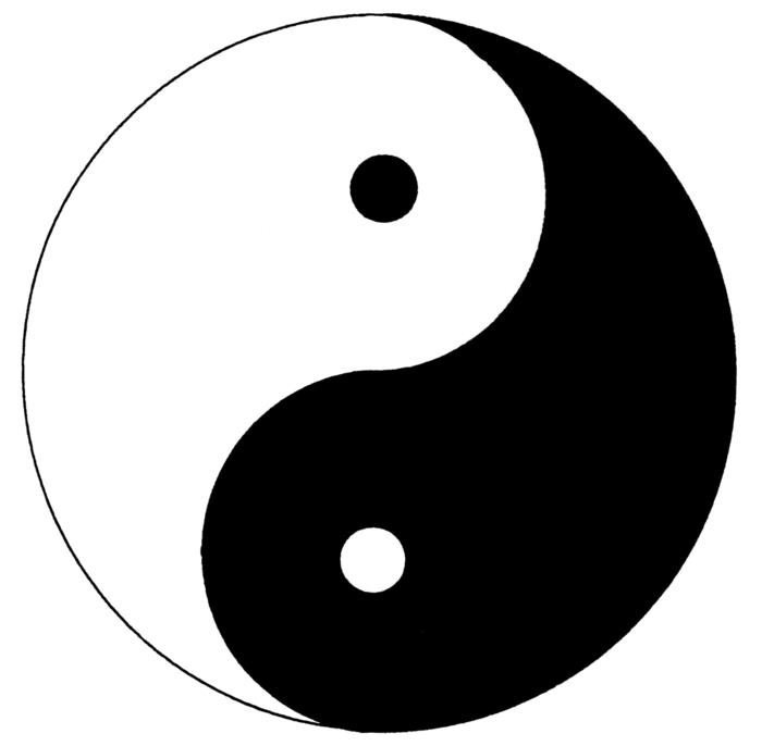 yin yang symboli, joka tarkoittaa kokonaisuutta