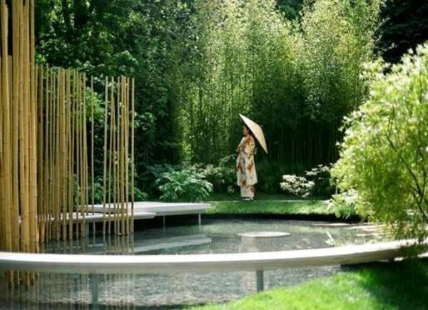 Zen -puutarha luo japanilaisen puutarhan bambusta