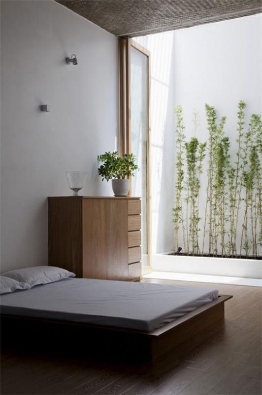 Zen -makuuhuone tuo raikkaan vihreän sisustuksen vihreään kasvihuoneeseen