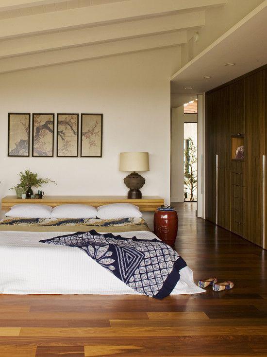 Zen -makuuhuone leveät mukavat sängyn tyynyt