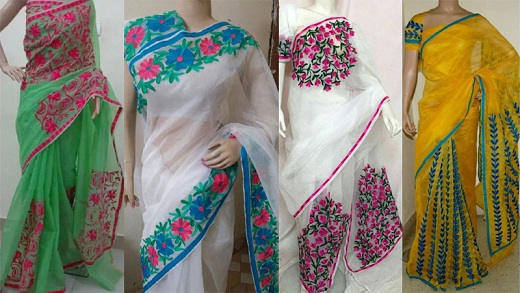 Designer Aari Work Sarees