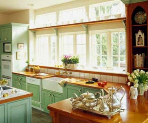 pyöristää keittiön raikkaat kirkkaat vaaleat värit ikkunat