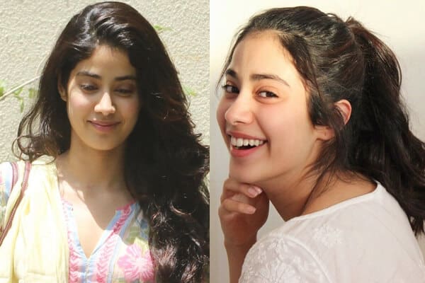 Berømtheder før og efter makeup Janhvi Kapoor