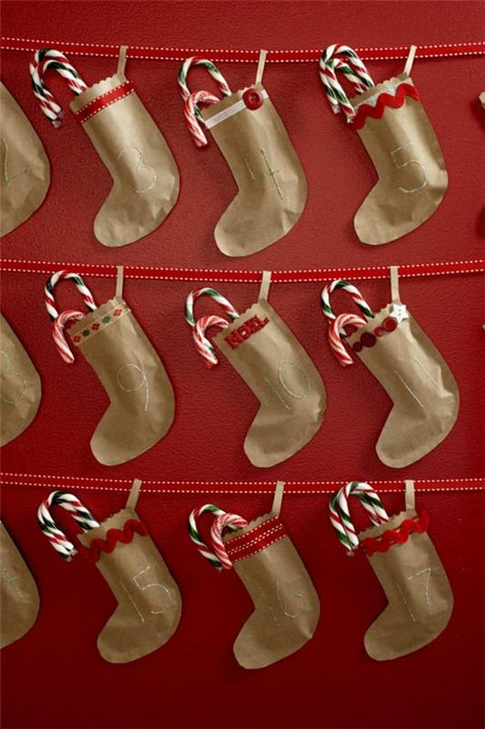 suunnittele omat joulukalenterisi paperipussit sukat täyttävät joulukalenterin