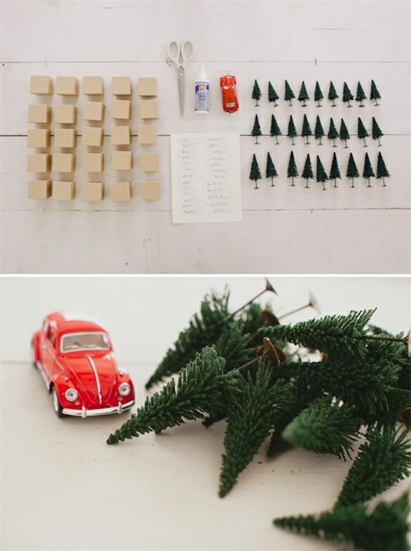 suunnittele omat joulukalenterisi pahvilaatikot pienet koristeelliset kuuset luovia puuhasteluideoita