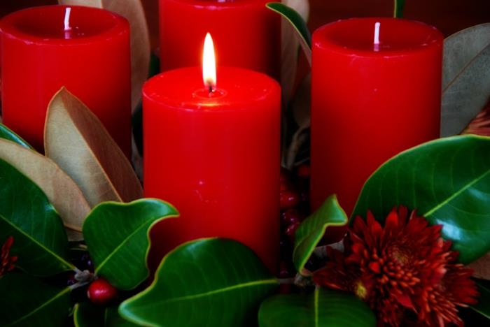 ideoita adventti seppele punaiset kynttilät jättää joulun