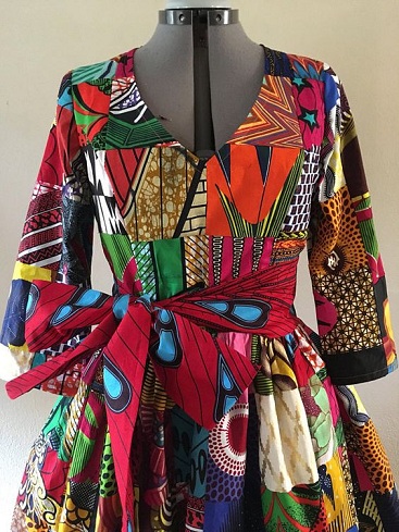Afrikansk patchwork midi