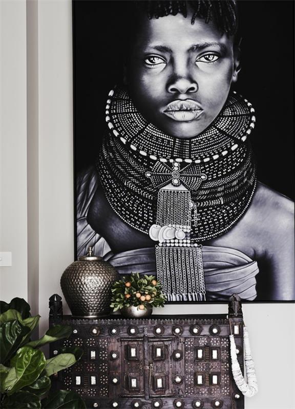 afrikka koristelu inspiraatio seinäkoriste ideoita afrikkalainen nainen